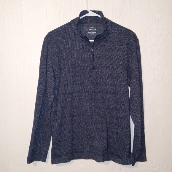 Claiborne Other - Claiborne Pullover Sweater Mens S Navy Blue 1/4 Zip Textured Knit